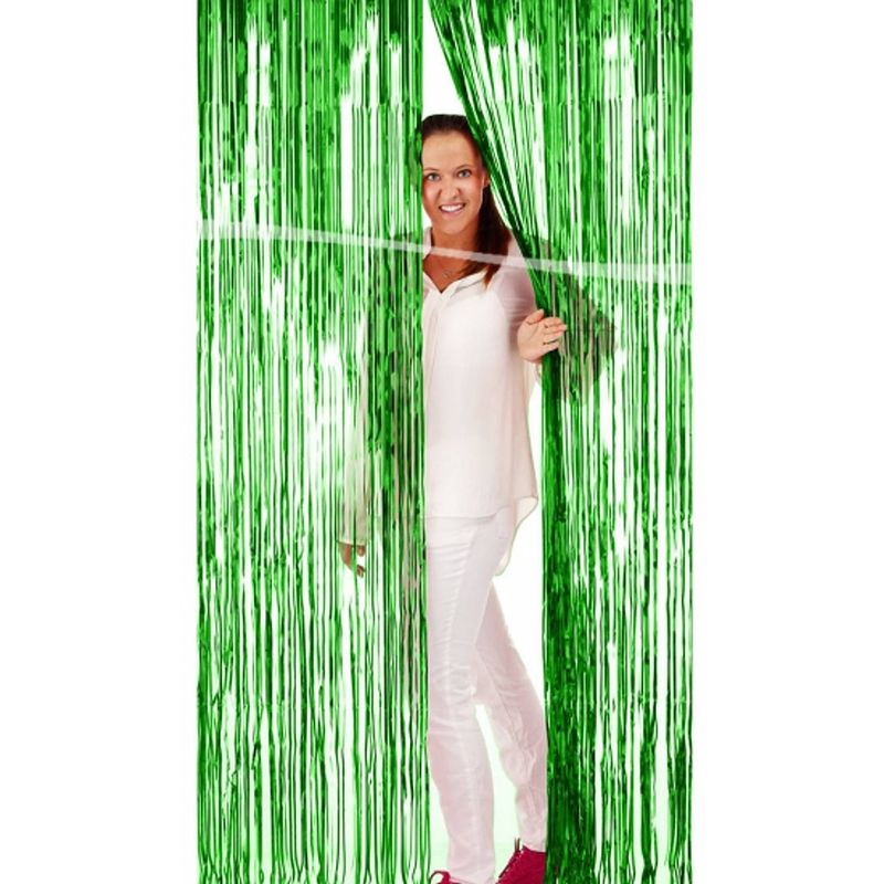 Foto van Groene versiering folie deurgordijn - feestdeurgordijnen