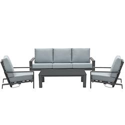 Foto van Garden impressions coba loungeset 4-delig - verstelbare stoelen - mint grey