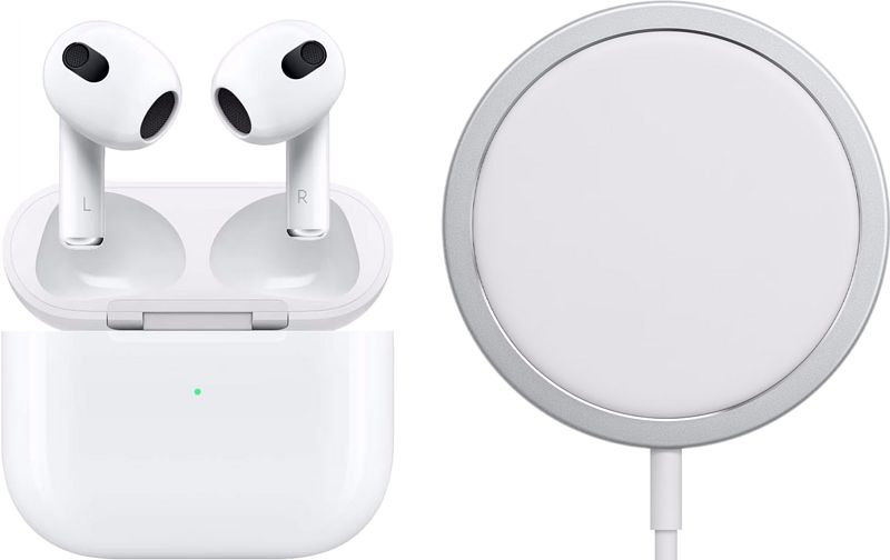 Foto van Apple airpods 3 + apple magsafe draadloze oplader 15w