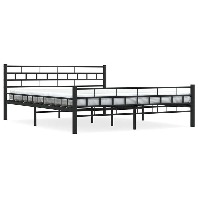 Foto van The living store metalen bedframe - elegant en klassiek - massieve constructie - inclusief lattenbodem - zwart -