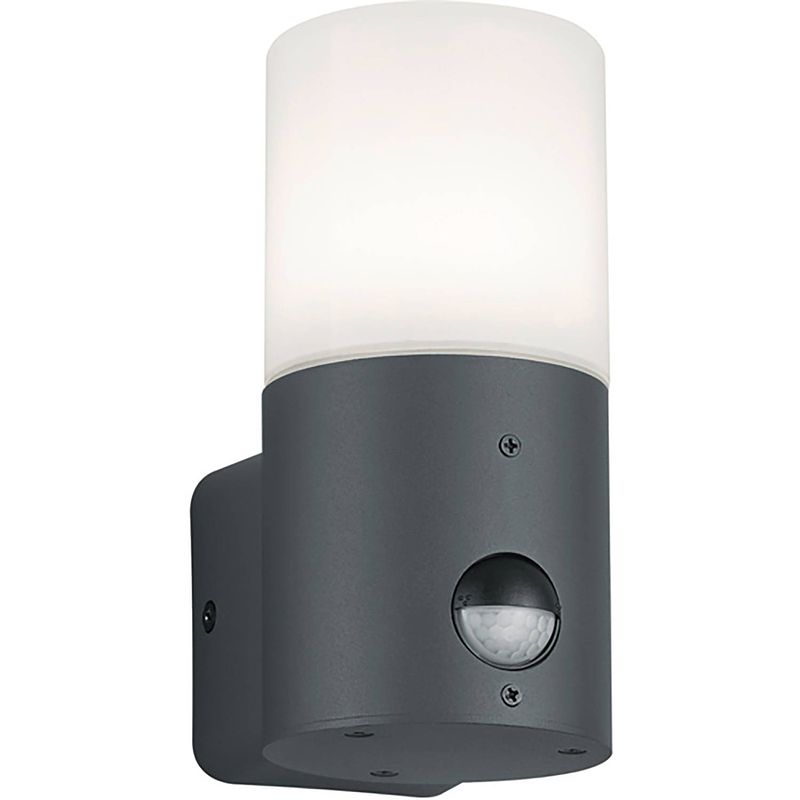 Foto van Led tuinverlichting met bewegingssensor- wandlamp buitenlamp - trion hosina - e27 fitting - spatwaterdicht ip44 - mat