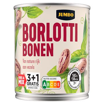 Foto van 3+1 gratis | jumbo borlotti bonen 200g aanbieding bij jumbo