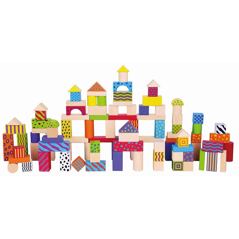 Foto van Viga toys blokkenset kleurrijk 100 stuks multicolor