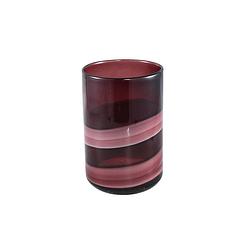 Foto van Ptmd meradi red glass vase colored layers round s