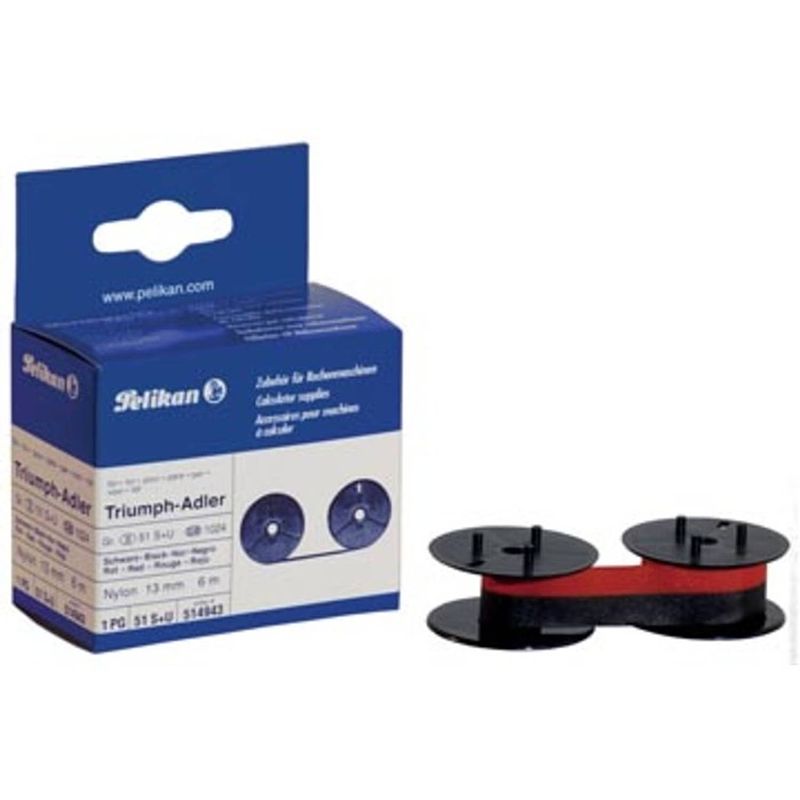 Foto van Pelikan nylontape zwart/rood, groep id: 51s+u, doos van 2 tapes - oem: 514943