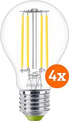 Foto van Philips led filament lamp - 2,3w - e27 - koel wit licht 4-pack