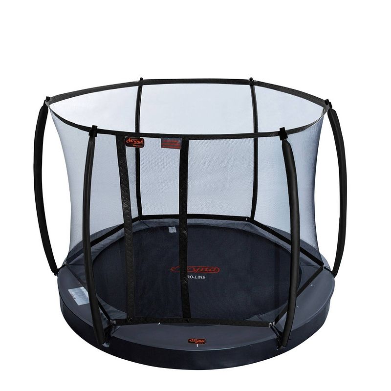 Foto van Avyna pro-line flatlevel trampoline met veiligheidnet - ø 245 cm (8ft) - grijs