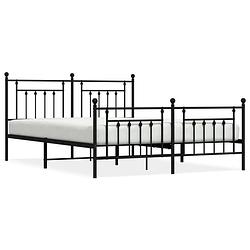 Foto van Vidaxl bedframe met hoofd- en voeteneinde metaal zwart 160x200 cm