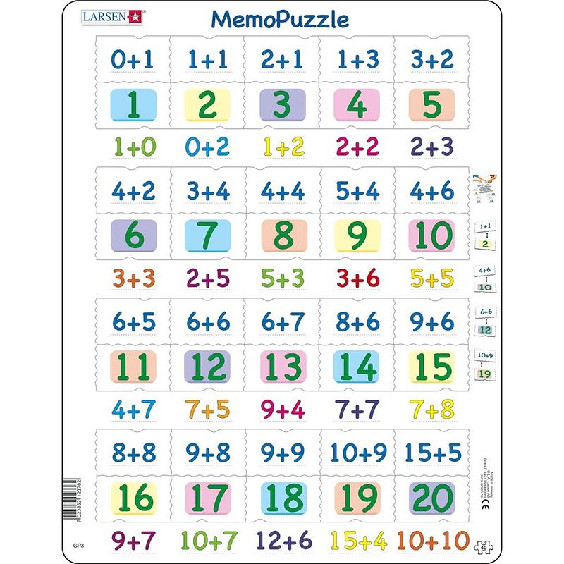 Foto van Larsen legpuzzel maxi leren optellen 0 tot 20 40 stukjes