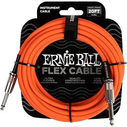 Foto van Ernie ball 6421 flex 6 meter instrumentkabel oranje