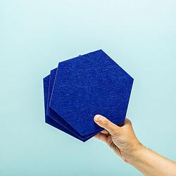 Foto van Zelfklevende hexagon prikborden (set van 3) - blauw
