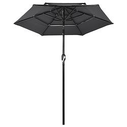 Foto van The living store parasol 3-laags - uv-beschermend - polyester/aluminium - 200 x 228 cm - antraciet