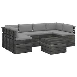 Foto van Vidaxl 7-delige loungeset met kussens pallet massief grenenhout