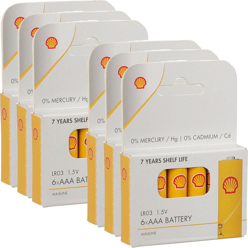 Foto van Shell batterijen - aaa type - 36x stuks - alkaline - minipenlites aaa batterijen