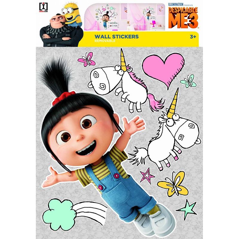 Foto van Despicable 3 agnes unicorns - muursticker - multi