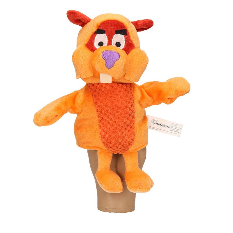 Foto van Pluche fabeltjeskrant ed/willem bever handpop knuffel 25 cm speelgoed - handpoppen