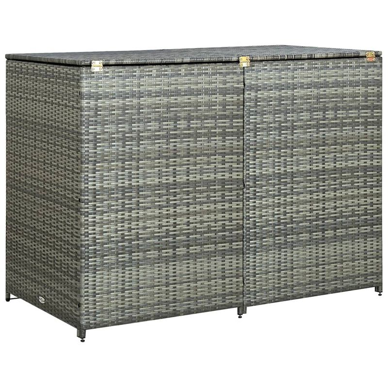 Foto van Vidaxl containerberging dubbel 148x77x111 cm poly rattan antraciet