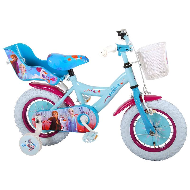 Foto van Disney meisjesfiets frozen 12 inch 21,5 cm meisjes terugtraprem blauw