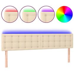 Foto van The living store bedhoofdbord hoofdeinde - crème - 180x5x78/88 cm - verstelbaar - led - usb