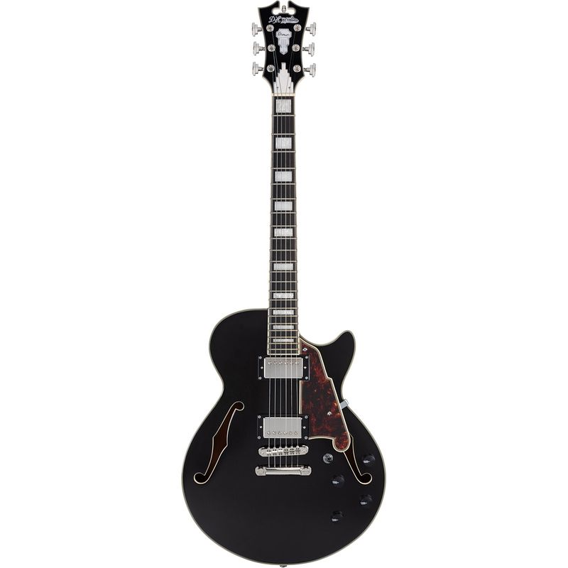 Foto van D'sangelico premier ss black flake stopbar semi-akoestische gitaar met gigbag