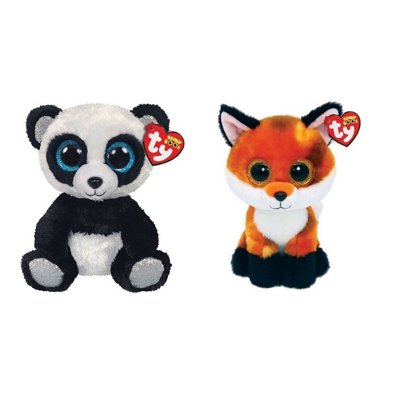 Foto van Ty - knuffel - beanie boo'ss - bamboo panda & fox