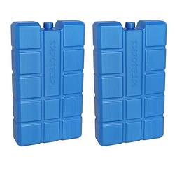 Foto van 2x stuks koelelementen 800 ml 12 x 20,5 cm blauw - koelelementen