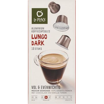 Foto van 3 voor € 6,00 | la place koffiecups lungo dark 10 stuks aanbieding bij jumbo