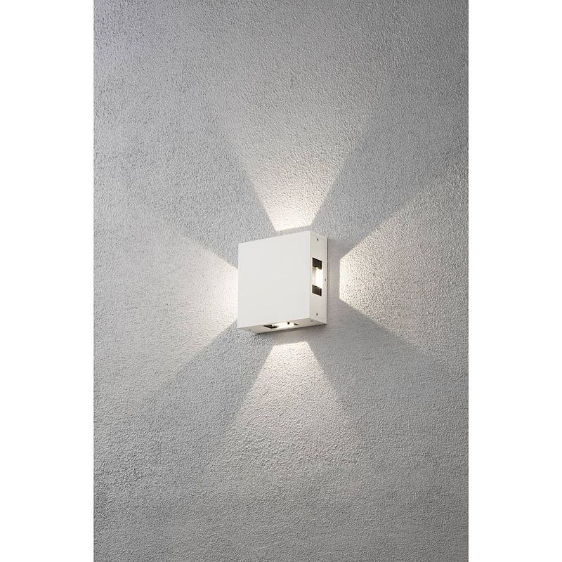 Foto van Konstsmide cremona 7984-250 led-buitenlamp (wand) energielabel: g (a - g) led led vast ingebouwd 12 w wit