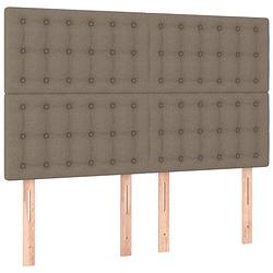 Foto van The living store hoofdbord bed - 144x118/128 cm - taupe