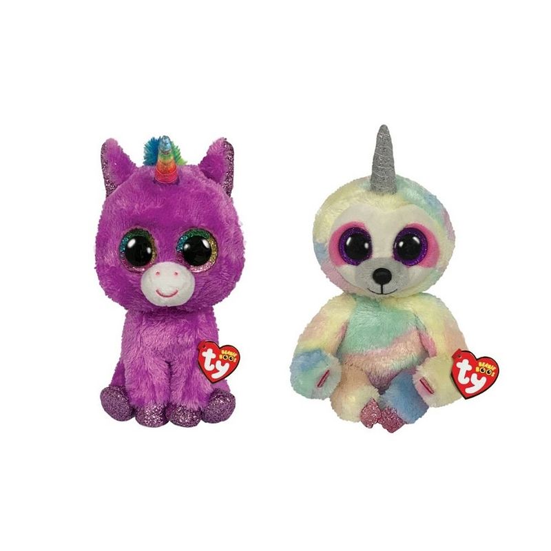 Foto van Ty - knuffel - beanie buddy - rosette unicorn & pegasus unicorn