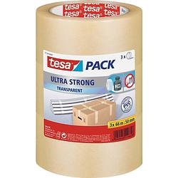 Foto van Tesa ultra strong 51124-00007-01 pakband tesapack transparant (l x b) 66 m x 50 mm 3 stuk(s)