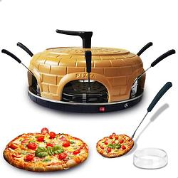 Foto van Ag280 6 personen- elecktrische pizzaovens - pizza oven- pizzasteen - pizza gourmetstel - 6 geïsoleerde bak spatels