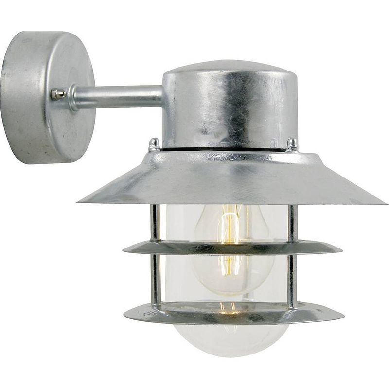 Foto van Nordlux blokhus 25051031 buitenlamp (wand) spaarlamp, led e27 60 w staal