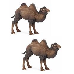 Foto van 2x stuks kameel speeldiertje/speelfiguur 12 cm - speelfiguren