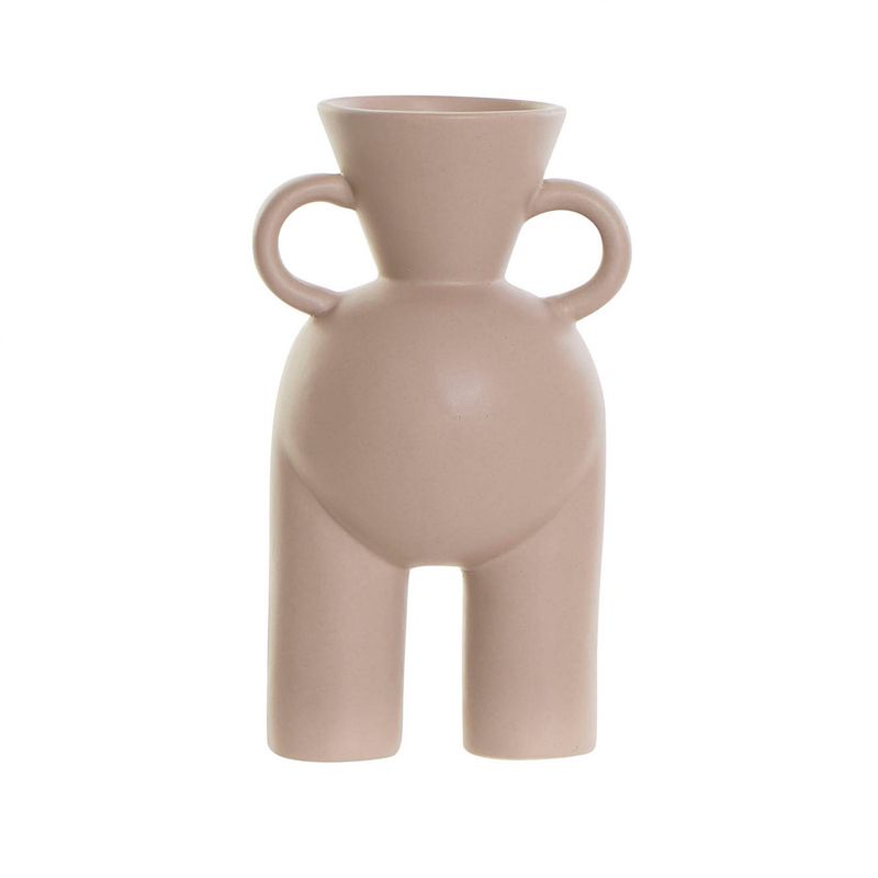 Foto van Casa di elturo deco vaas nordic body porselein - beige - h20 cm