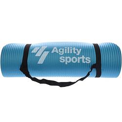 Foto van Agility sports fitnessmat 180 cm rubber blauw