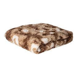 Foto van Ptmd geraldine brown artificial fur plaid rectangle l