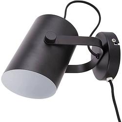 Foto van Leitmotiv wandlamp snazzy 15 x 10 cm e27 staal 25w matzwart