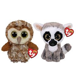 Foto van Ty - knuffel - beanie boo's - percy owl & linus lemur