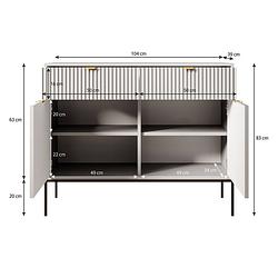 Foto van Meubella dressoir navil 2 - grijs - 104 cm