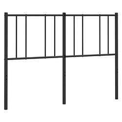 Foto van The living store hoofdbord metalen bed - 142x90 cm - zwart - staal