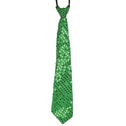 Foto van Groene pailletten stropdas 32 cm - verkleedstropdassen