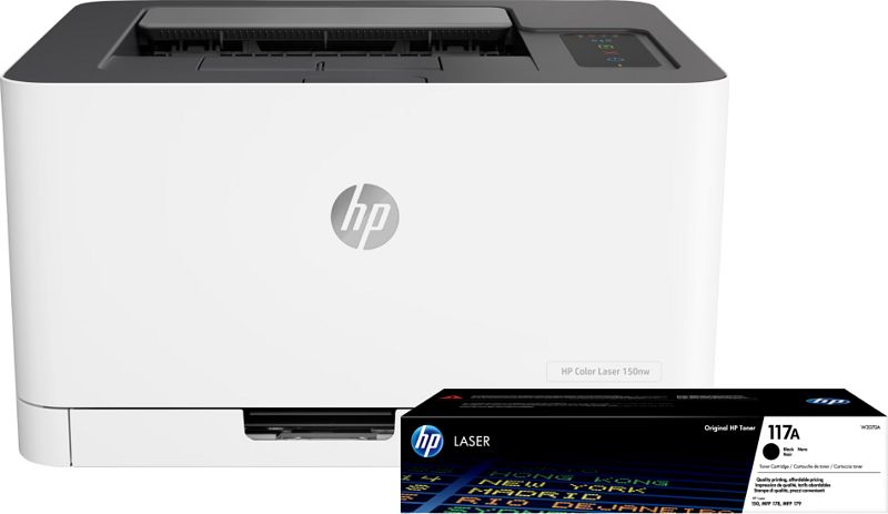 Foto van Hp color laser mfp 150nw + 1 extra zwarte toner