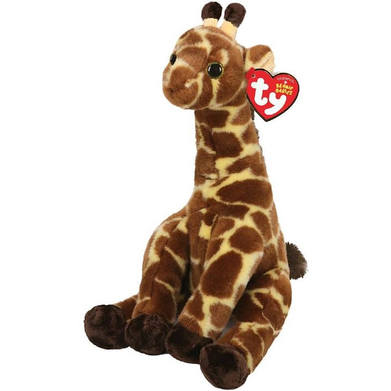 Foto van Ty knuffelgiraffe junior 15 cm polyester bruin