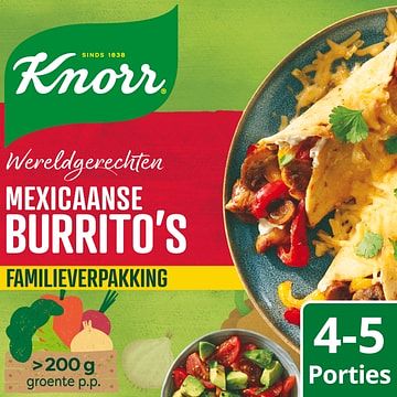 Foto van Knorr wereldgerechten maaltijdpakket mexicaanse burrito's xxl 351g bij jumbo