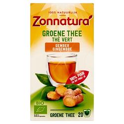 Foto van Zonnatura bio groene thee gember 20 stuks bij jumbo