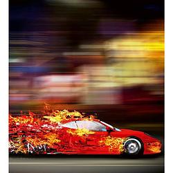 Foto van Dimex speeding car vlies fotobehang 225x250cm 3-banen