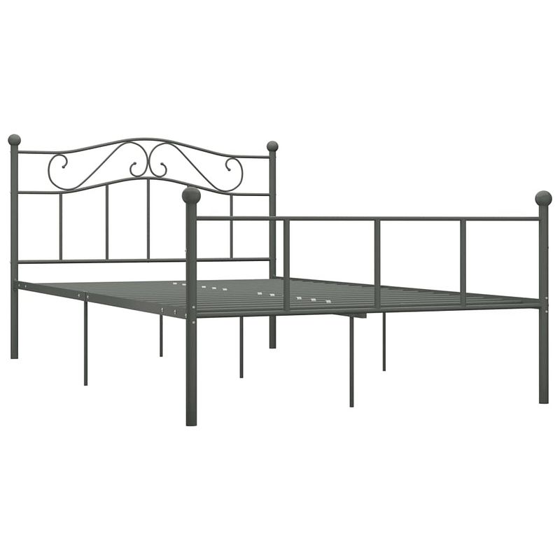 Foto van The living store metalen bedframe - grijs - 208 x 127.5 x 95 cm - voor matras van 120 x 200 cm