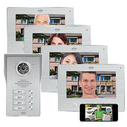 Foto van Elro dv477ip4 wifi ip video deur intercom - met 4x 7 inch kleurenscherm - bekijken en communiceren via app