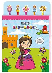 Foto van Kleurboek met 5 potloden en gummen - prinsessen - paperback (9789464325607)